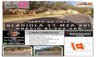 Foto de inmueble en HERMOSO LOTE GLADIOLA 27 #XVI, Col. El Salitre C.P. 51924, Ixtapan de la Sal