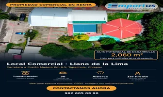 Foto de inmueble en Carretera a puerto madero KM 6.5 #S/N, Col. Llano de La Lima C.P. 30798, Tapachula