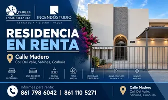 Foto de inmueble en FCO I MADERO #1252PTE, Col. Del Valle C.P. 26788, Sabinas