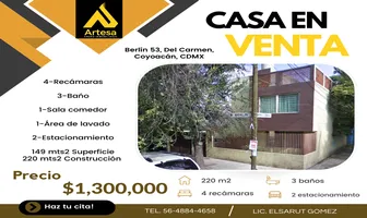 Foto de inmueble en Berlin #xxxx, Col. Del Carmen C.P. 04100, Coyoacán