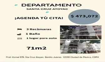Foto de inmueble en PROL.DE UXMAL #979, Col. Santa Cruz Atoyac C.P. 03310, Benito Juárez