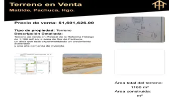 Foto de inmueble en Sin calle  #Sin número Int. Sin número, Col. Santa Matílde C.P. 42119, Pachuca de Soto