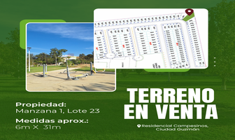 Foto de inmueble en Lote 23 Manzana 1 Residencial Campesinos, Col. Ciudad Guzmán Centro C.P. 49000, Zapotlán el Grande