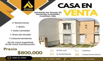 Foto de inmueble en HACIENDA LOS SAUCES #33, Col. Hacienda de Cuautitlán C.P. 54803, Cuautitlán