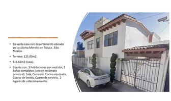 Foto de inmueble en Esteban plata  #202, Col. Morelos 2a Secc C.P. 50120, Toluca