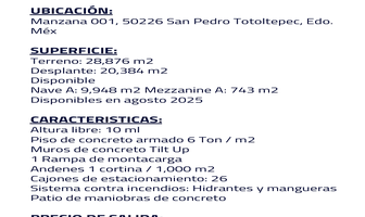 Foto de inmueble en manzana 001, Col. San Pedro Totoltepec C.P. 50226, Toluca