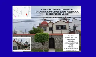 Foto de inmueble en PASEO DE BURGOS #114, Col. Valparaíso C.P. 62585, Temixco