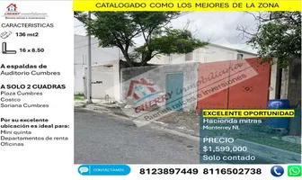Foto de inmueble en Hacienda el Barranco #6203, Col. Hacienda Mitras C.P. 64340, Monterrey