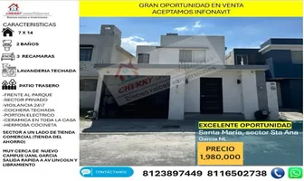 Foto de inmueble en San abundio #510, Col. Santa María C.P. 66037, García Foto de inmueble en San abundio #510, Col. Santa María C.P. 66037, García