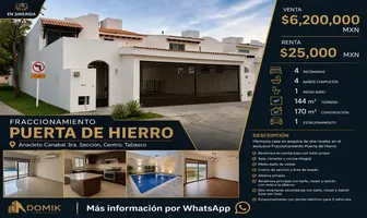 Foto de inmueble en Fracc. Puerta de Hierro #S/N, Col. Anacleto Canabal 3a Sección C.P. 86287, Centro