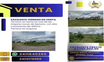 Foto de inmueble en camino real #s/n, Col. Santa Anita Huiloac C.P. 90407, Apizaco
