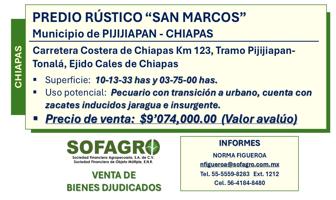Foto de inmueble en PREDIO RUSTICO SAN MARCOS #s/n, Col. Cales de Chiapas C.P. 30548, Pijijiapan