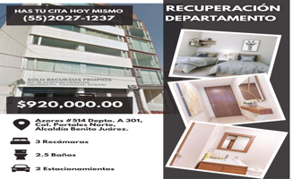 Foto de inmueble en C. Azores, Portales Nte, Benito Juárez, 03300 Ciudad de México, CDMX #514Int. A 304, Col. Portales Sur C.P. 03300, Benito Juárez