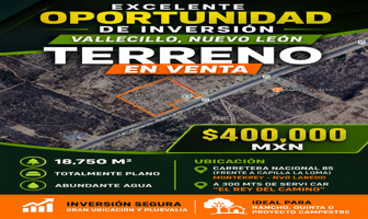 Foto de inmueble en 65400 Vallecillo, N.L. #s/n, Col. Vallecillo C.P. 65400, Vallecillo