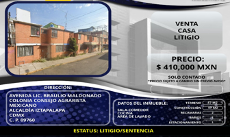 Foto de inmueble en Lic. Braulio Maldonado, Consejo Agrarista Mexicano, Ciudad de México, CDMX, Col. Consejo Agrarista Mexicano C.P. 09760, Iztapalapa