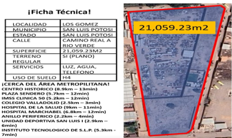 Foto de inmueble en Camino Real a Rio Verde #1, Col. Los Gómez C.P. 78405, San Luis Potosí