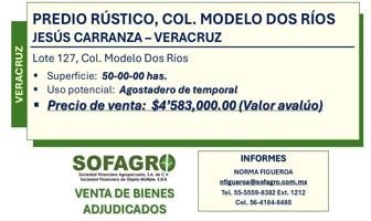 Foto de inmueble en PREDIO RUSTICO 127 #-Int. -, Col. Modelo Dos Ríos (Las Flores) C.P. 96970, Jesús Carranza