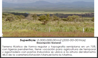 Foto de inmueble en RANCHO SANTA RITA #1 PORCION 47 Y 48, Col. Santa Martha C.P. 89670, Aldama
