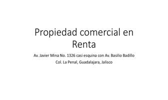 Foto de inmueble en Av. Francisco Javier Mina 1326, La Penal, 44730 Guadalajara, Jal. #1326, Col. Progreso C.P. 44730, Guadalajara