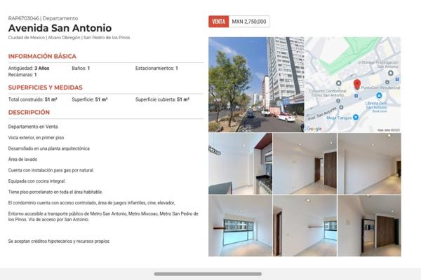 Foto de inmueble en Avenida San Antonio, Col. San Pedro de los Pinos C.P. 01180, Álvaro Obregón