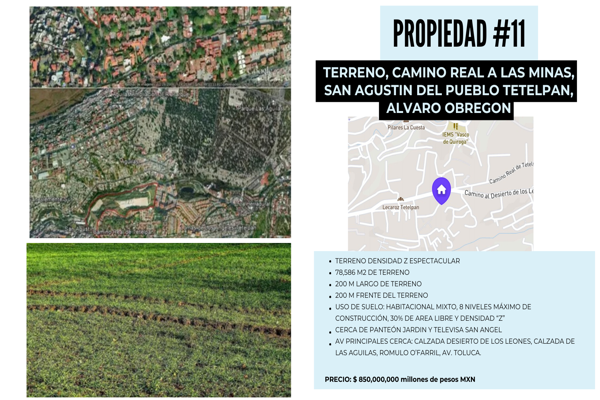 Foto de inmueble en CAMINO REAL A LAS MINAS #s/n, Col. 2a Del Moral del Pueblo de Tetelpan C.P. 01700, Álvaro Obregón