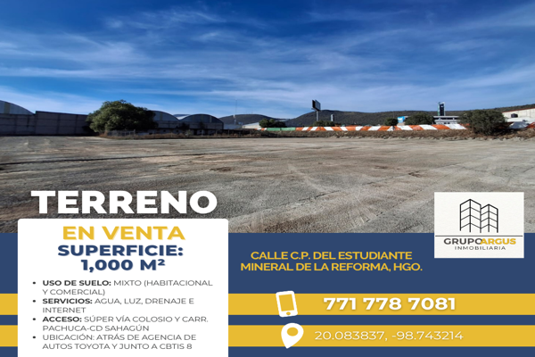 Foto de inmueble en Calle Paseo del Estudiante #s/n, Col. El Saucillo C.P. 42186, Mineral de la Reforma