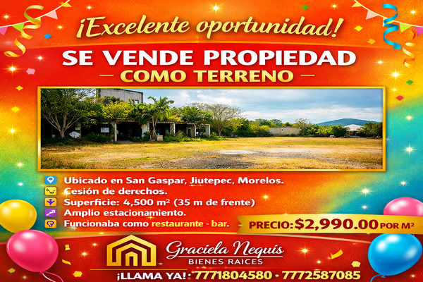 Foto de inmueble en , Col. Villas de San Gaspar C.P. 62555, Jiutepec