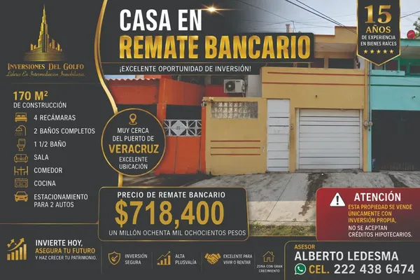 Foto de inmueble en Sin nombre de calle, Col. Unidad Veracruzana C.P. 91710, Veracruz