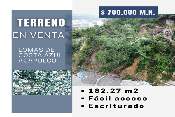 Foto de inmueble en cerrada de puebla #Lote 6, Col. Lomas de Costa Azul C.P. 39830, Acapulco de Juárez