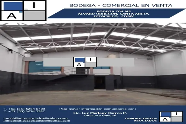 Foto de inmueble en ALVARO OBREGON, Col. Santa Anita C.P. 08300, Iztacalco