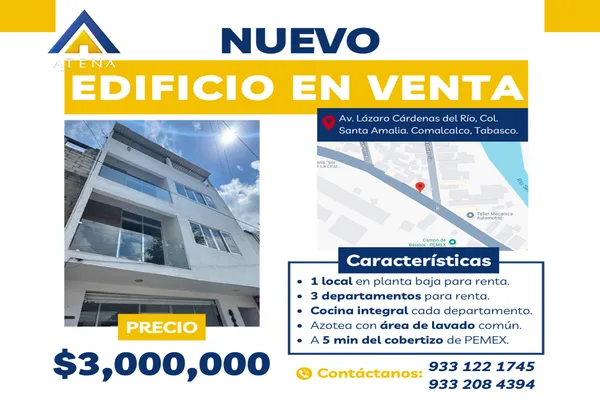 Foto de inmueble en Avenida Lázaro Cárdenas del Río, Col. Santa Amalia C.P. 86370, Comalcalco