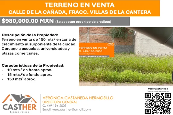 Foto de inmueble en Calle de la Cañada #1, Col. Villas de La Cantera C.P. 20200, Aguascalientes