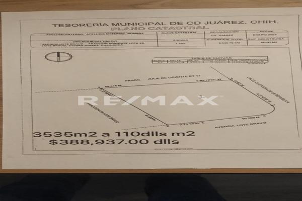 Foto de inmueble en Custodios de la Republica esquina con Av e. Lote Bravo, Col. Parajes del Oriente C.P. 32575, Juárez