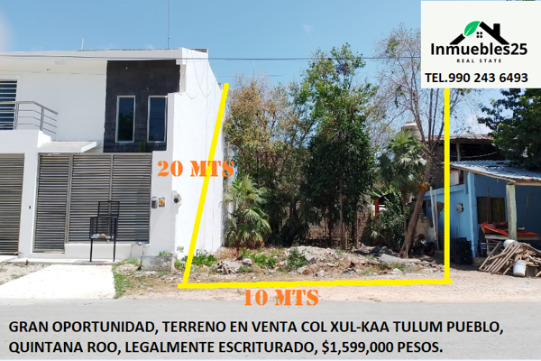 Foto de inmueble en CARRE TULUM CHETUMAL, Col. Xul Kaa C.P. 77762, Tulum