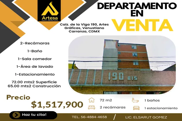 Foto de inmueble en La Viga #XXXX, Col. Artes Graficas C.P. 15830, Venustiano Carranza