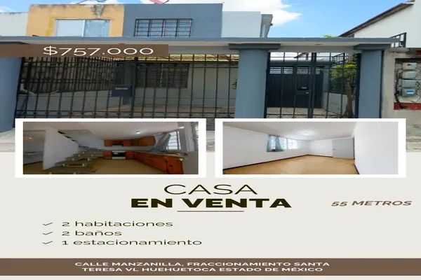 Foto de inmueble en manzanilla #18, Col. Santa Teresa C.P. 54694, Huehuetoca