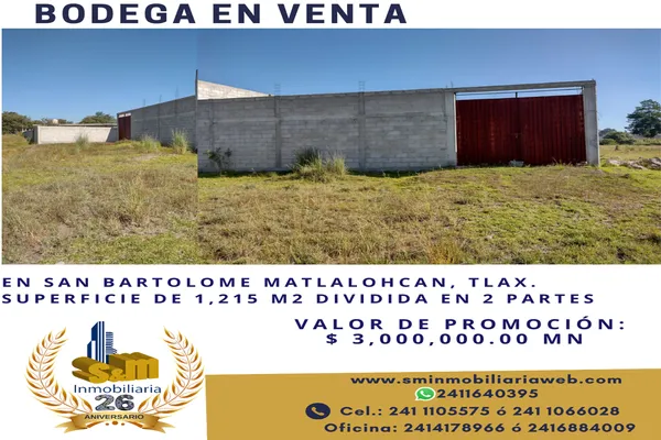 Foto de inmueble en sin nombre #1, Col. 3ra San Bartolomé Matlalohcan C.P. 90430, Tetla de la Solidaridad